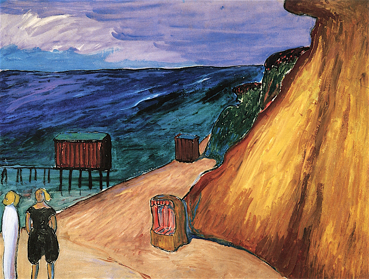 Cliff at Ahrenshoop, vintage artwork by Marianne von Werefkin, 12x8" (A4) Poster