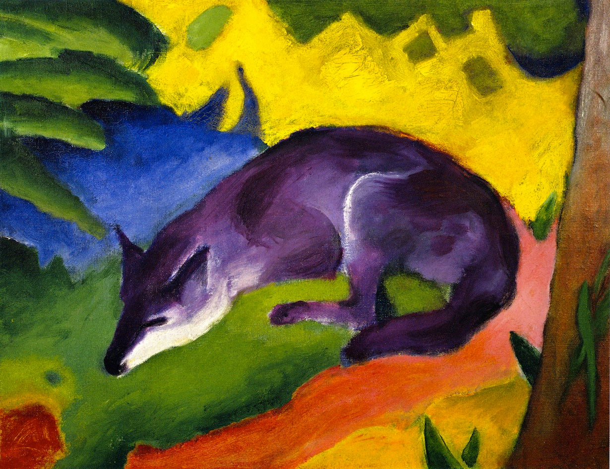Blue-Black Fox by Franz Marc,16x12(A3) Poster