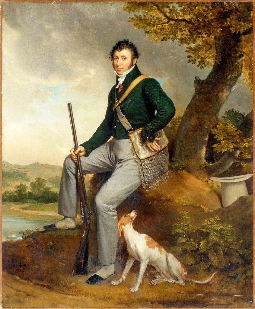 Louis Duchanoy Hunting, vintage artwork by Rene-Thodore Berthon, 12x8" (A4) Poster