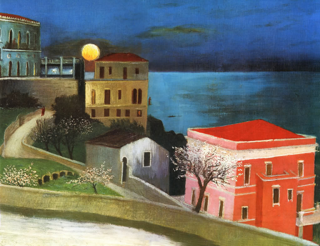 Full Moon in Taormina (detail), vintage artwork by Tivadar Csontvary Kosztka, 12x8" (A4) Poster