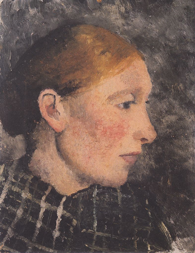 Head of a Peasant Woman in Profile, vintage artwork by Paula Modersohn-Becker, 12x8" (A4) Poster