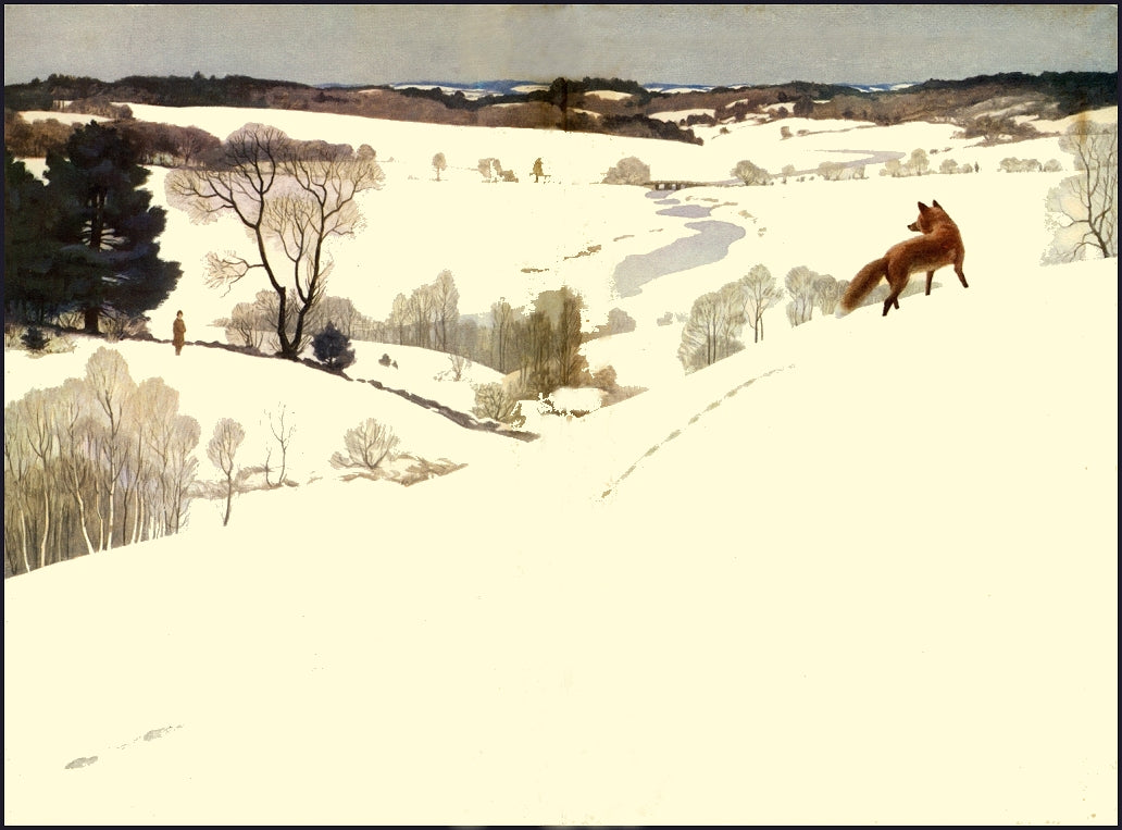 Fox in Winter by Newell Convers (N.C.) Wyeth,16x12(A3) Poster