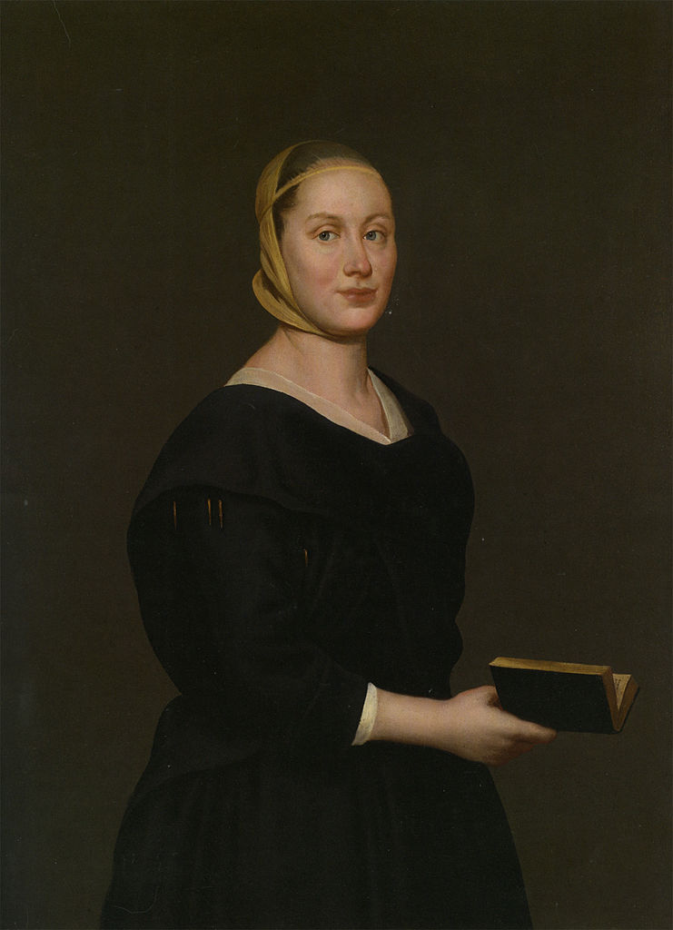 Portrait of Donna Alba Regina del Ferro, vintage artwork by Giacomo Ceruti, 12x8" (A4) Poster