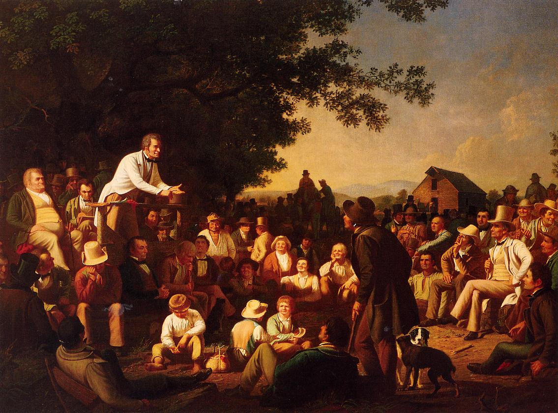 Stump Speaking, vintage artwork by George Caleb Bingham, A3 (16x12") Poster Print