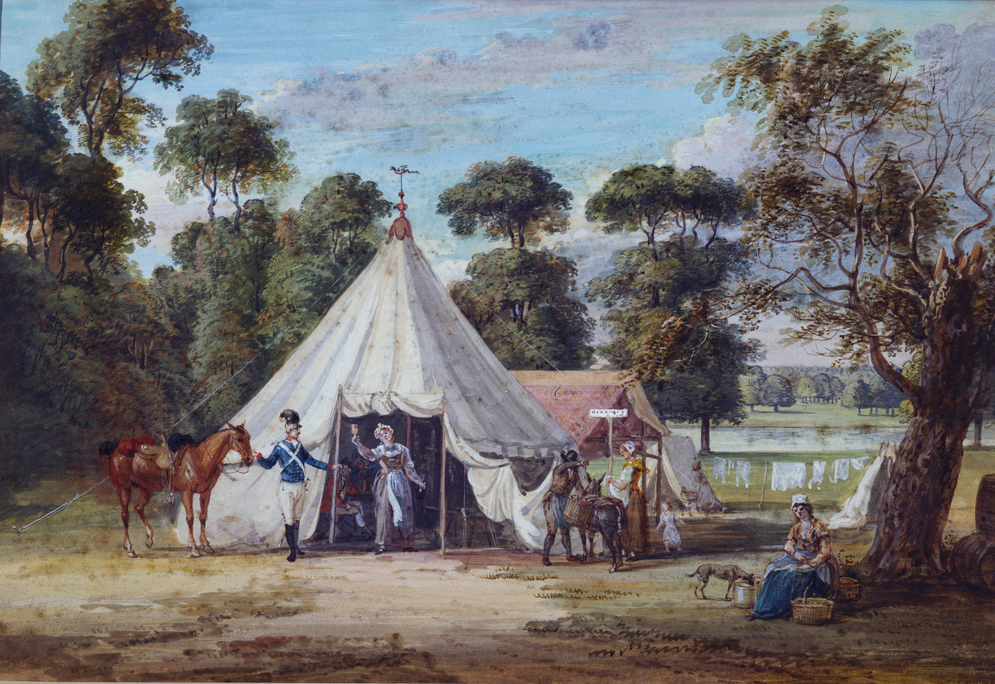 The Encampment in Hyde Park, vintage artwork by Paul Sandby , R.A., 12x8" (A4) Poster