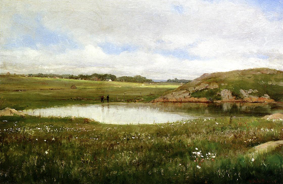 Freshwater Pond in Summer - Rhode Island, vintage artwork by Thomas Worthington Whittredge, A3 (16x12") Poster Print