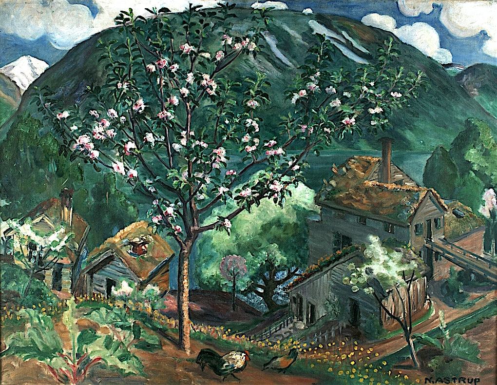 Apple Tree in Blossom by Nicolai Astrup,16x12(A3) Poster