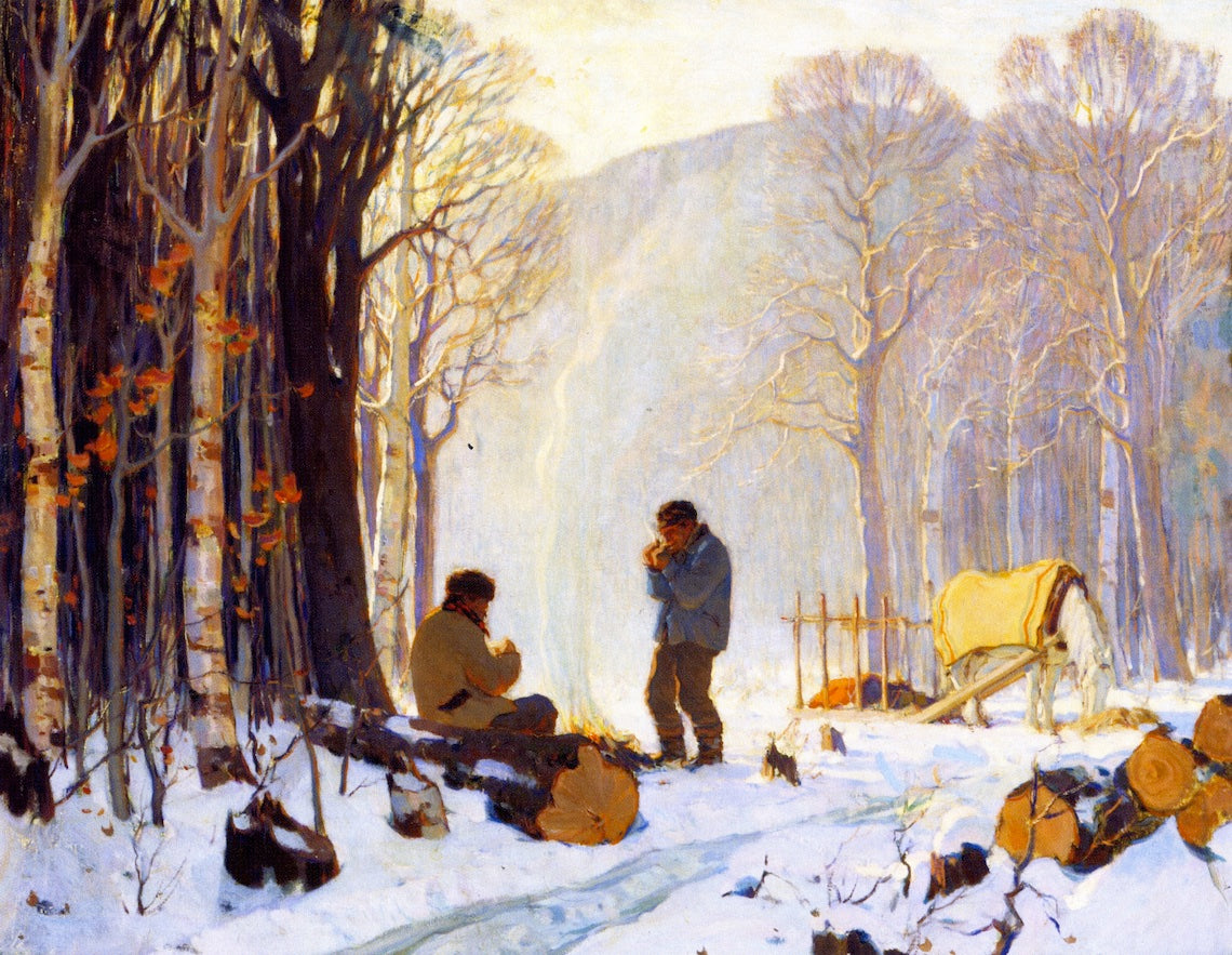 ter Morning in the Woods, Baie-Saint-Paul by Clarence Gagnon,16x12(A3) Poster