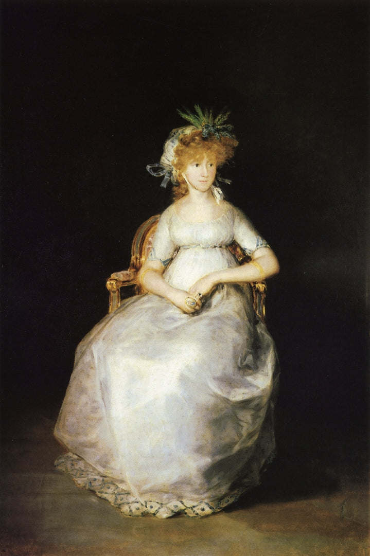 Condesa de Chinchón, vintage artwork by Francisco de Goya y Lucientes, 12x8" (A4) Poster