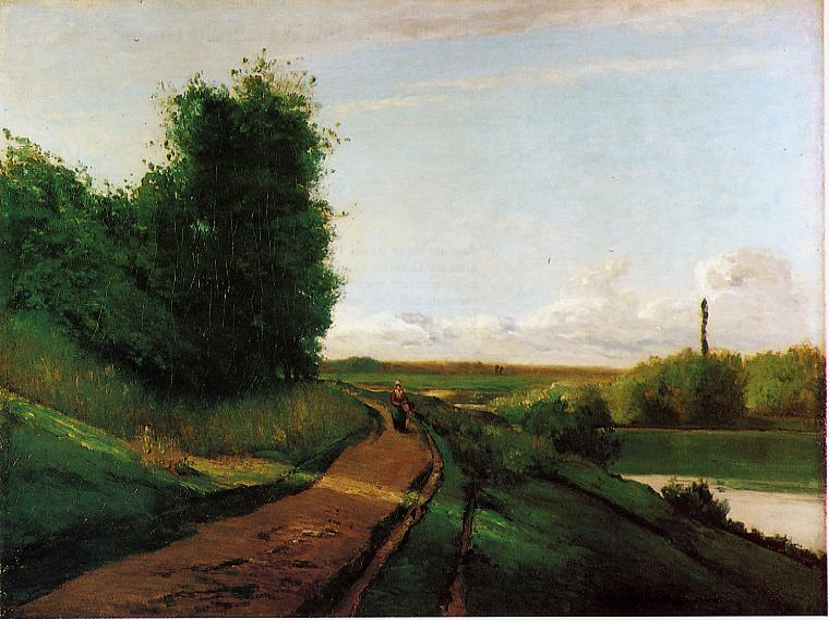 The Banks of the Marne, vintage artwork by Camille Pissarro, 12x8" (A4) Poster