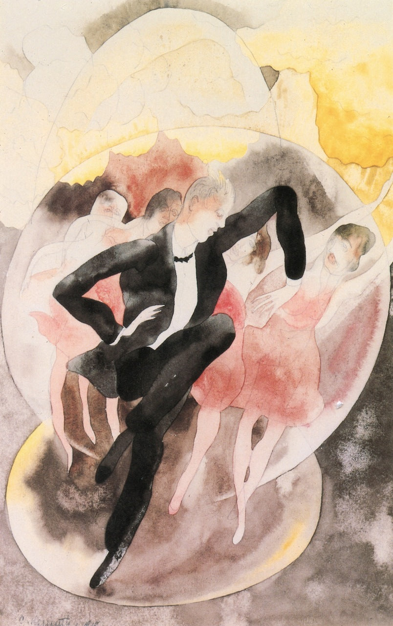 In Vaudeville: Dancer with Chorus, vintage artwork by Charles Demuth, 12x8" (A4) Poster