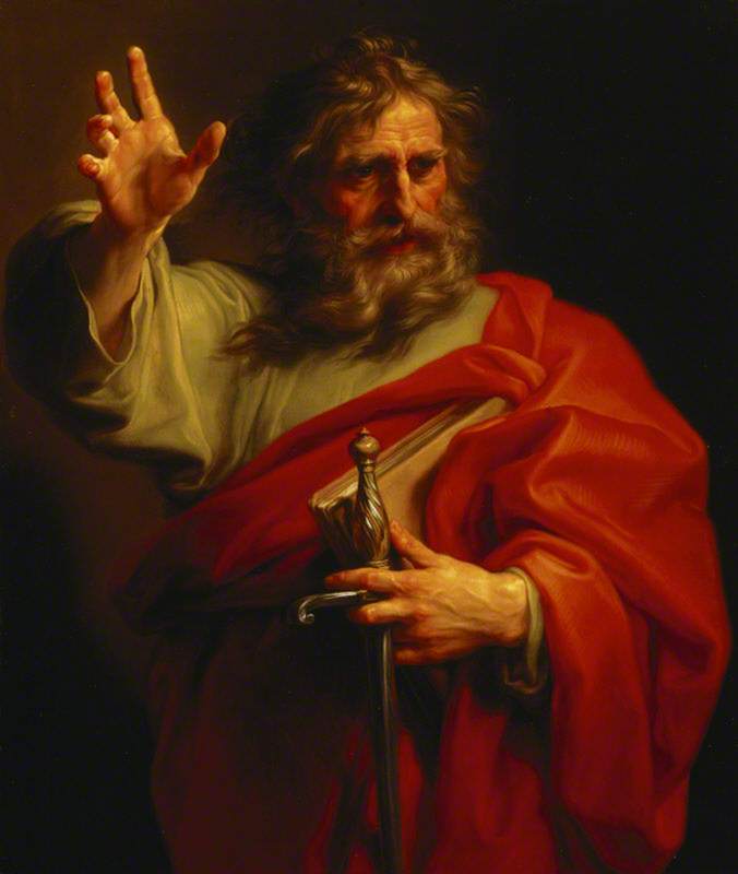 God and the Twelve Apostles - Saint Paul, vintage artwork by Pompeo Batoni, 12x8" (A4) Poster