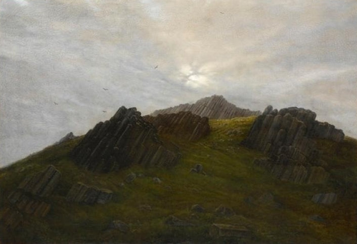 Geological Landscape, vintage artwork by Carl Gustav Carus, 12x8" (A4) Poster