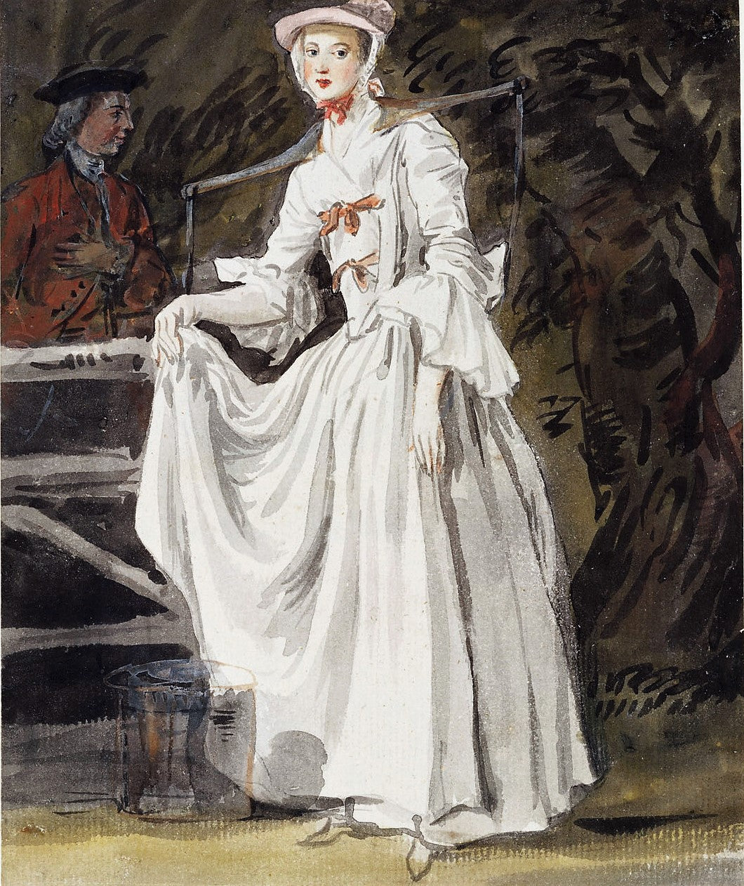 The Celebrated Kitty Fisher, vintage artwork by Paul Sandby , R.A., 12x8" (A4) Poster