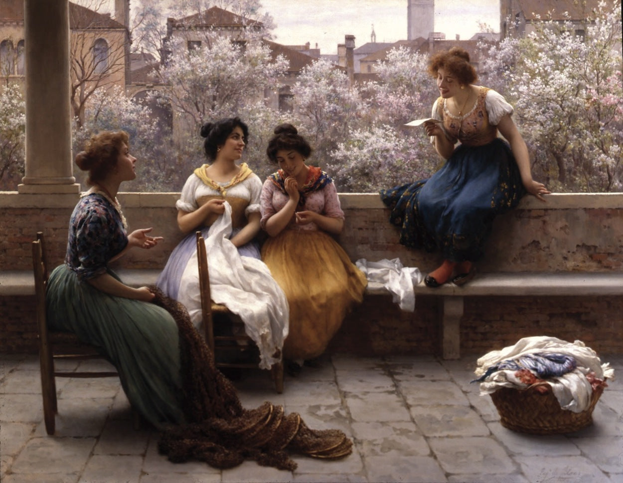Love Letter, vintage artwork by Eugene von Blaas, 12x8" (A4) Poster