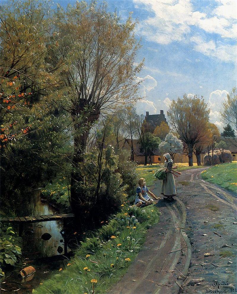 By The River, Brondbyvester by Peder Mork Monsted,A3(16x12")Poster