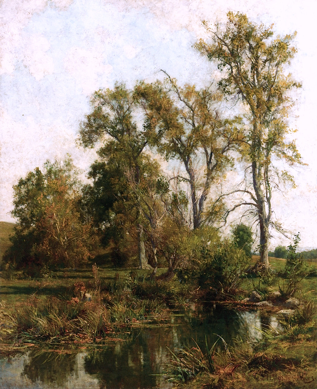 The Meadow Brook, vintage artwork by Hugh Bolton Jones, 12x8" (A4) Poster