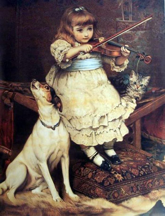 The Broken String, vintage artwork by Charles Burton Barber, 12x8" (A4) Poster