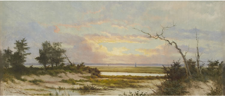 Sunset on the Marshes, vintage artwork by Frederick Debourg Richards, A3 (16x12") Poster Print