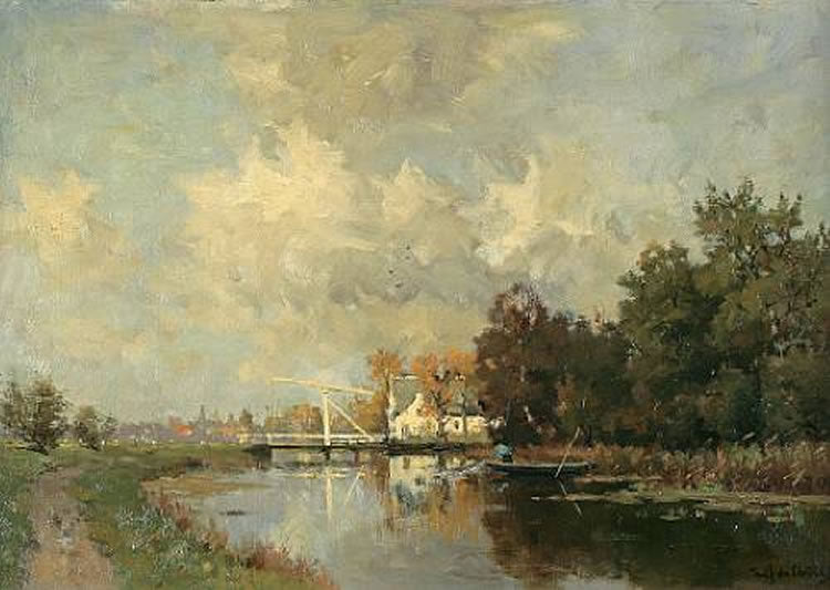 Fishing along the Canal by Frederic Du Chattel,A3(16x12")Poster