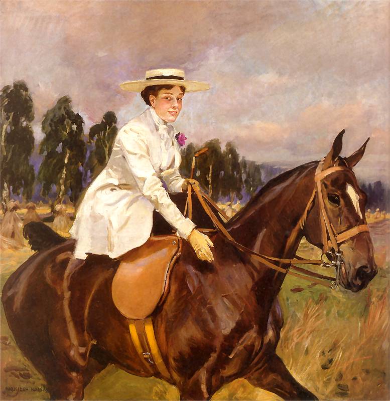 Equestrian Portrait of Maria Zandbangowa by Wojciech Kossak,A3(16x12")Poster