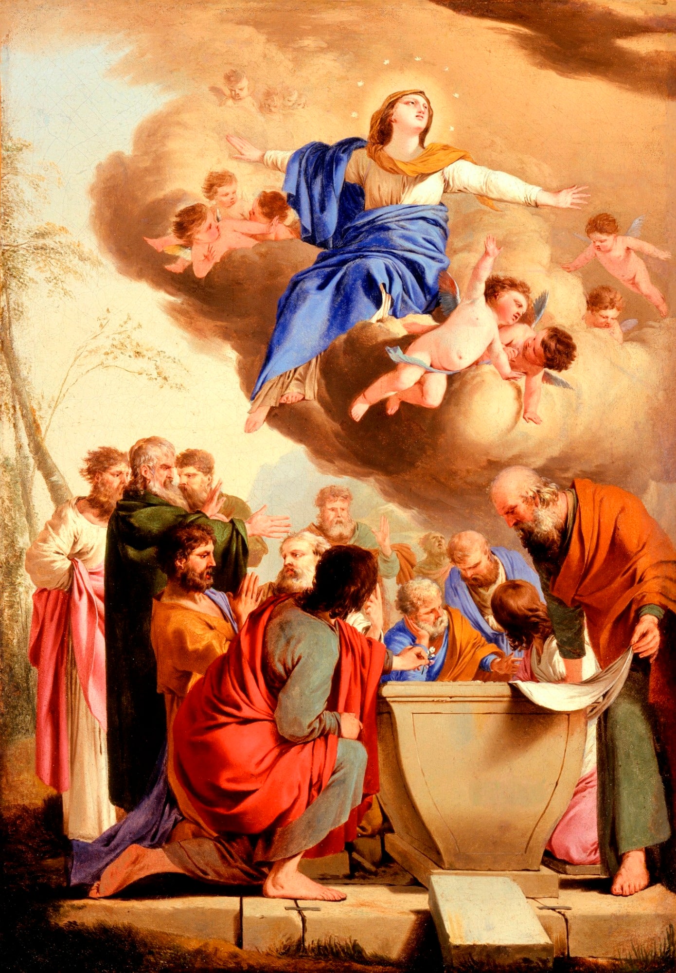 The Assumption, vintage artwork by Laurent de La Hyre, 12x8" (A4) Poster