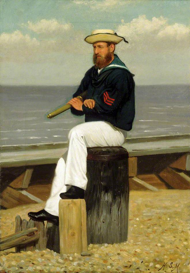 Sailor on Look Out, vintage artwork by Henry Stacy Marks, 12x8" (A4) Poster