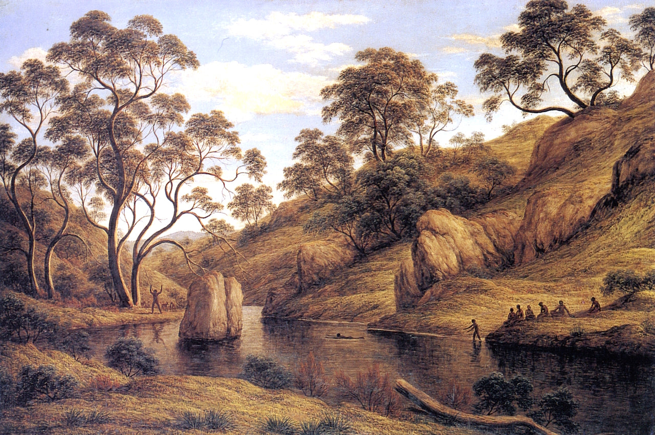 The Bath of Diana, Van Diemen's Land, 1837, vintage artwork by John Glover, 12x8" (A4) Poster