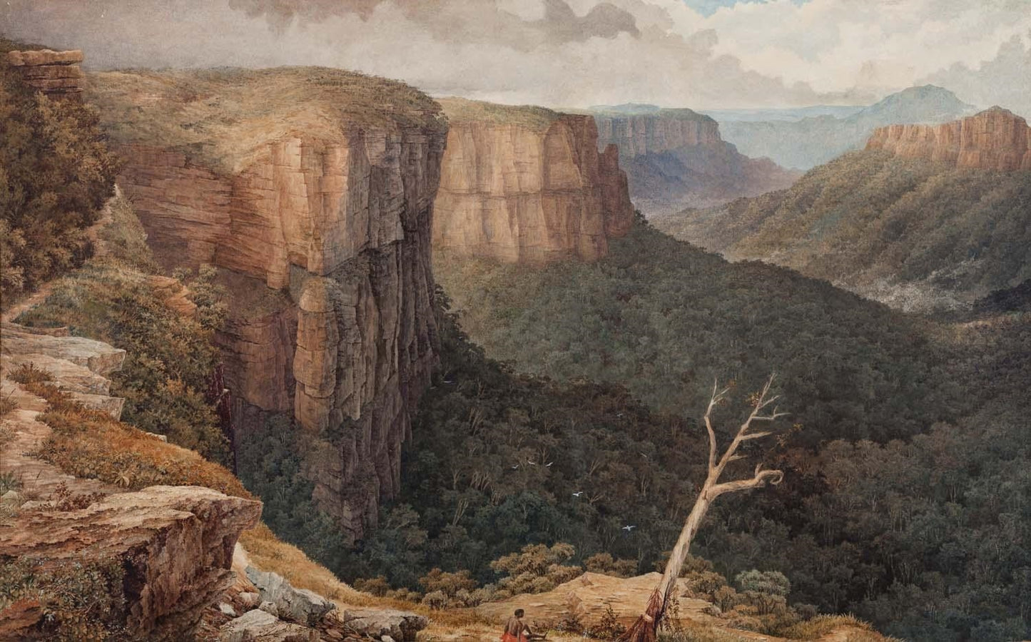 View of the Blue Mountains, vintage artwork by Thomas Baines, A3 (16x12") Poster Print