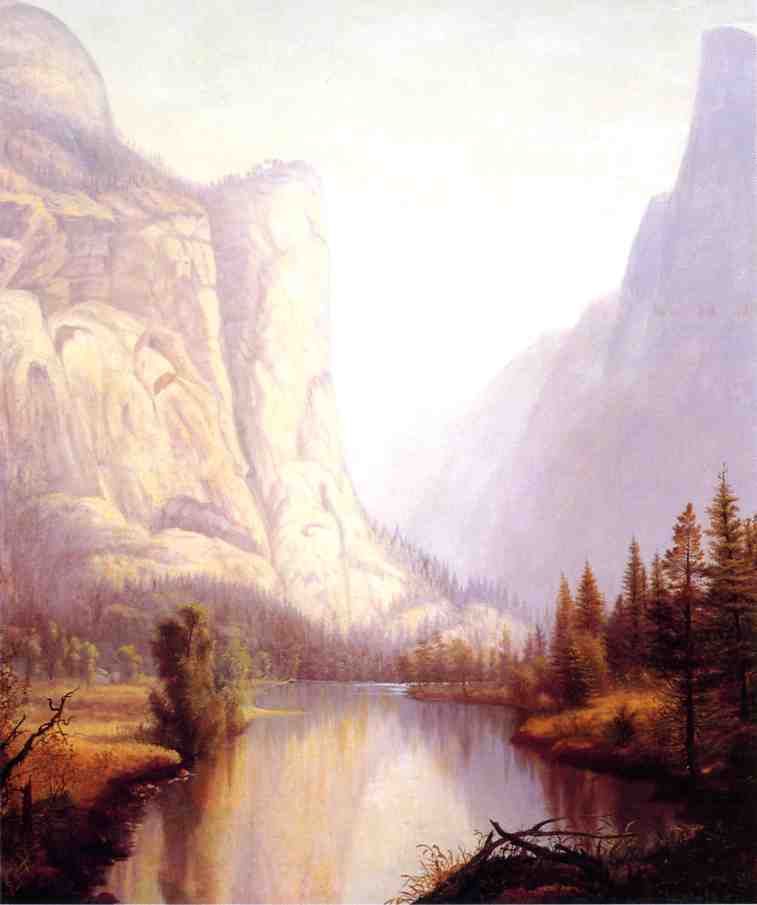 View of Yosemite, vintage artwork by James Hope, A3 (16x12") Poster Print