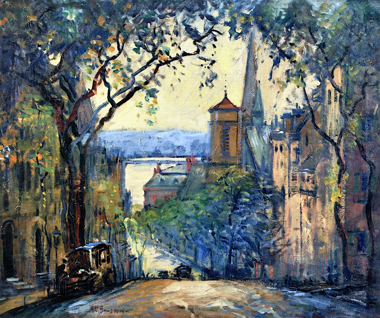 Mount Vernon Street, vintage artwork by Arthur Clifton Goodwin, 12x8" (A4) Poster