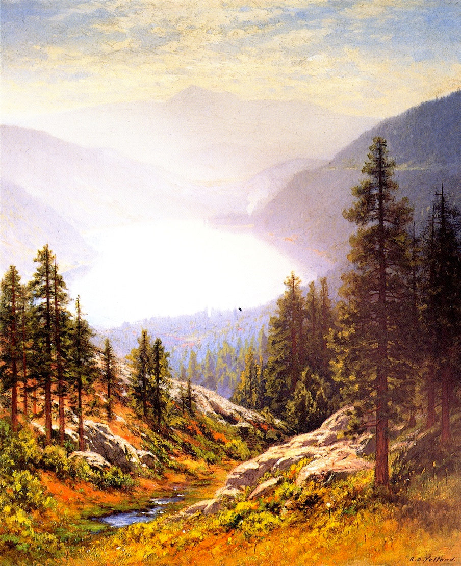 Donner Lake, vintage artwork by Raymond Dabb Yelland, 12x8" (A4) Poster