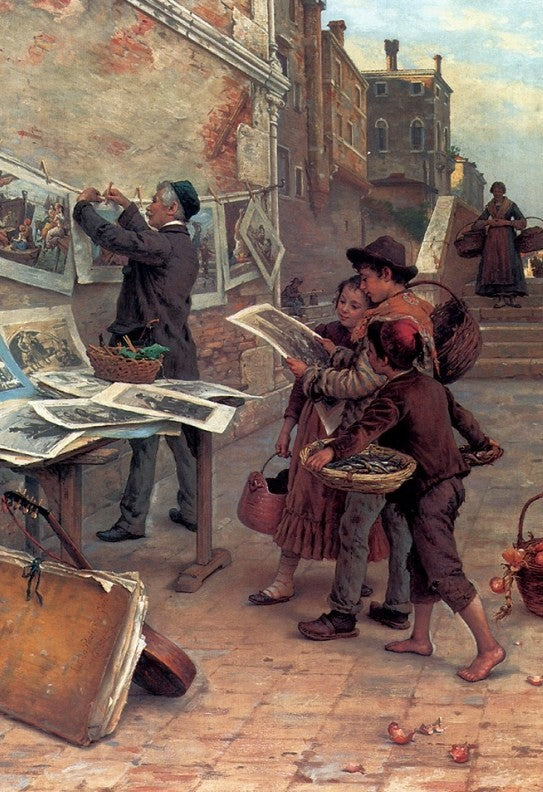 The Young Critics, vintage artwork by Antonio Paoletti, 12x8" (A4) Poster