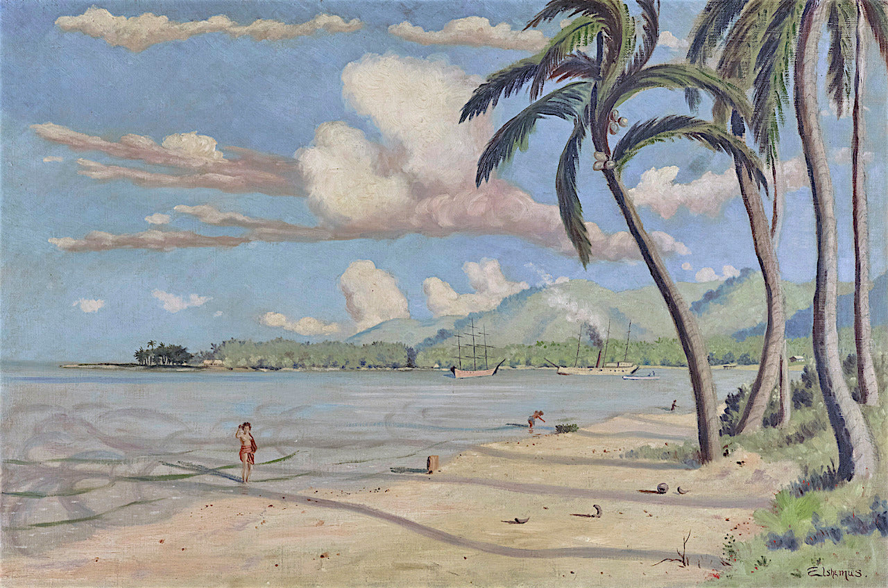 Beach at Apia, Smoa by Louis M. Eilshemius,A3(16x12")Poster