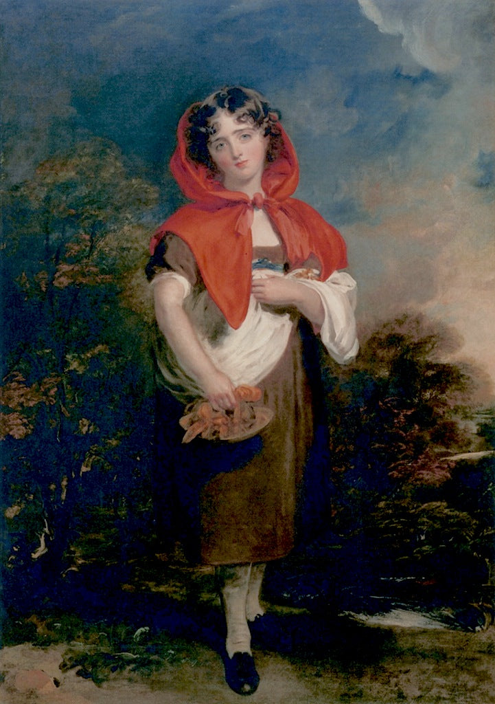 Emily Anderson as Little Red Riding Hood, vintage artwork by Thomas Lawrence, 12x8" (A4) Poster