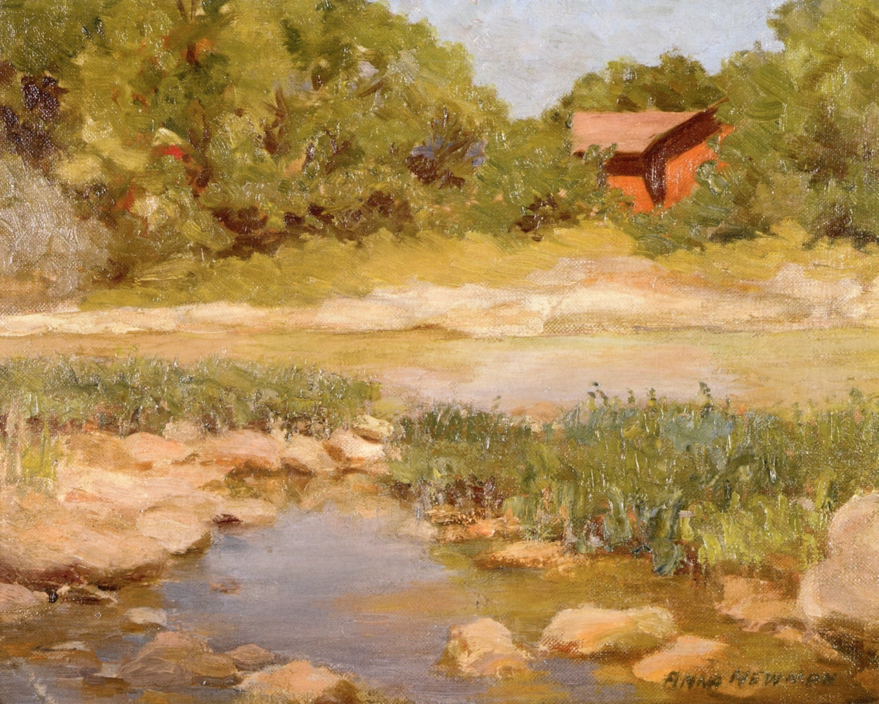 Near the Red Shop, Brookville, Indiana by Anna Mary Newman,A3(16x12")Poster