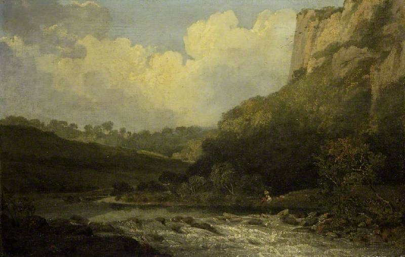 High Tor, Matlock, vintage artwork by John Crome, 12x8" (A4) Poster