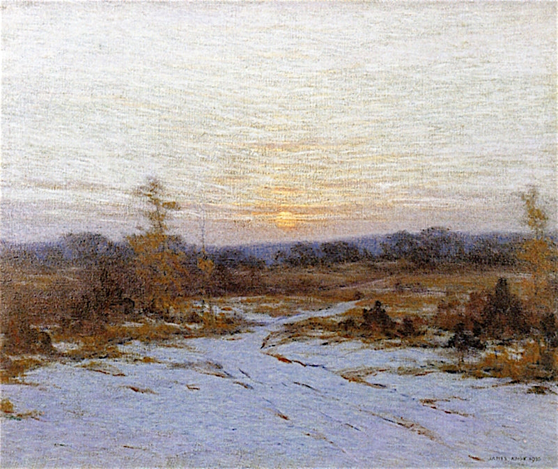 Sunset Snow, vintage artwork by James Knox, 12x8" (A4) Poster