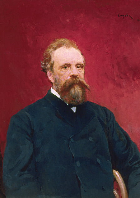 Portrait of Pavel Tretyakov, vintage artwork by Valentin Serov, 12x8" (A4) Poster