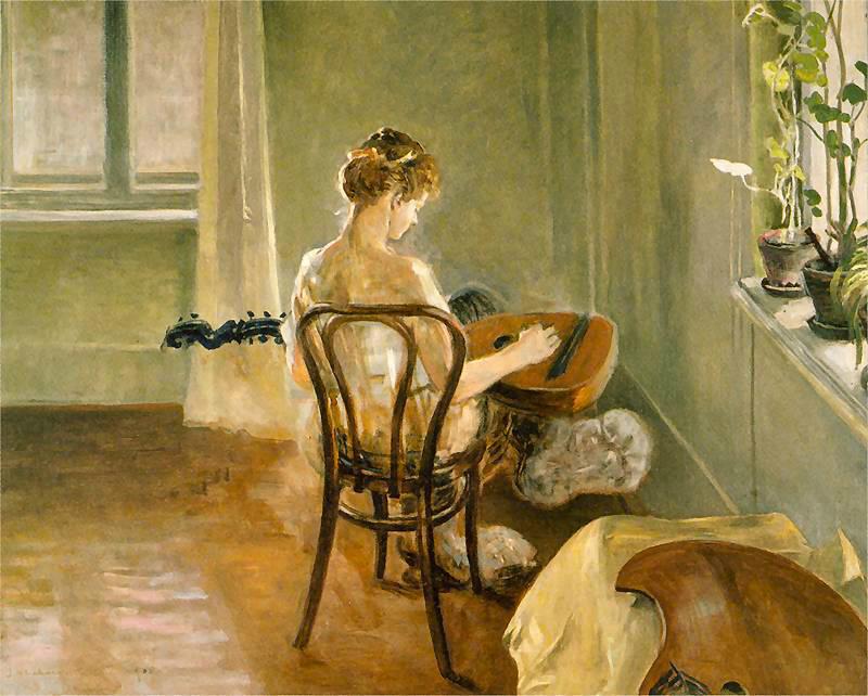 terior of the Chimera Playing the Guitar by Jacek Malczewski,A3(16x12")Poster