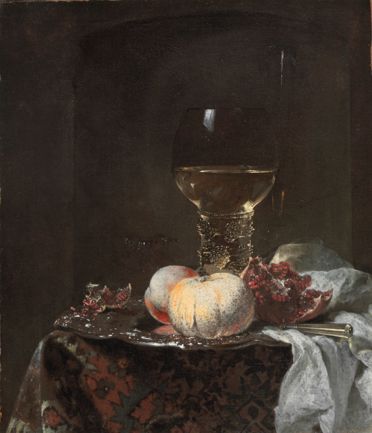 Still Life with a Roemer, vintage artwork by Willem Kalf, 12x8" (A4) Poster