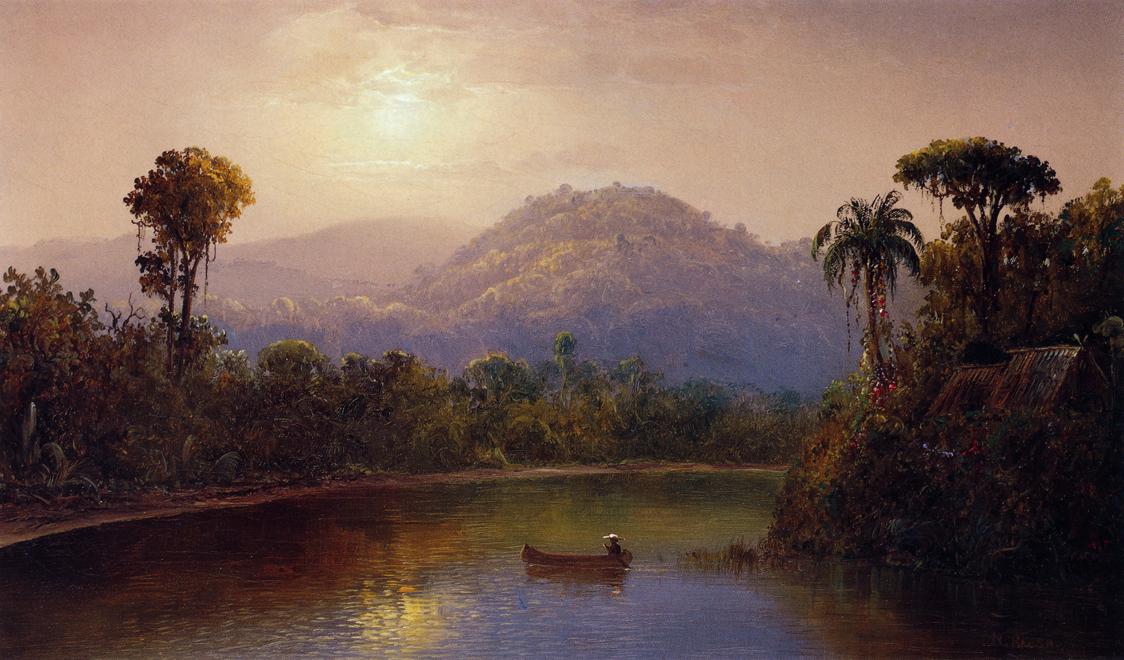 On the Chagres River, vintage artwork by Norton Bush, 12x8" (A4) Poster