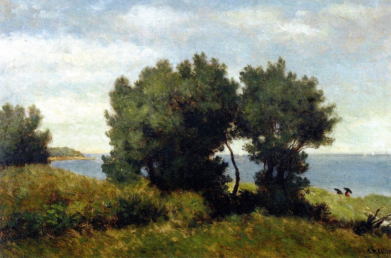 Landscape by the Sea, vintage artwork by Christopher Pearse Cranch, A3 (16x12") Poster Print