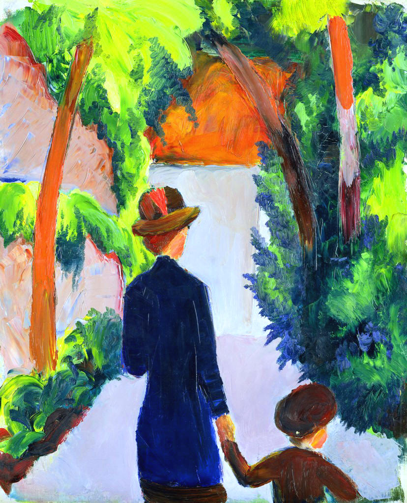 Mother and Child in the Park by August Macke,16x12(A3) Poster