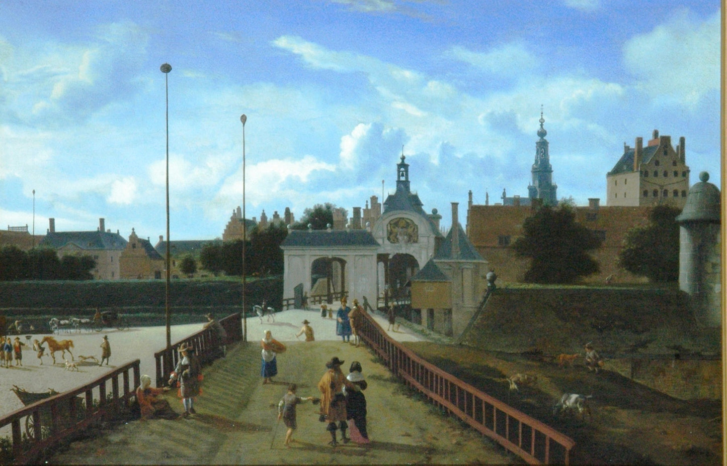 View of the Antonispoort in Amsterdam, vintage artwork by Jan van der Heyden, 12x8" (A4) Poster