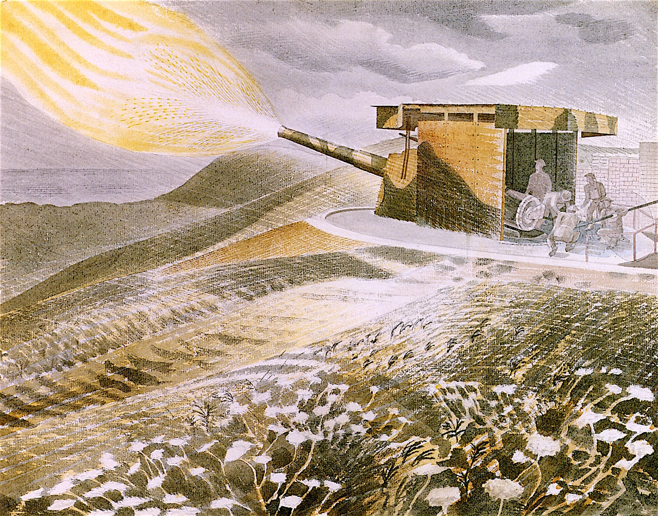 Firing a 9.2 Gun by Eric Ravilious,16x12(A3) Poster