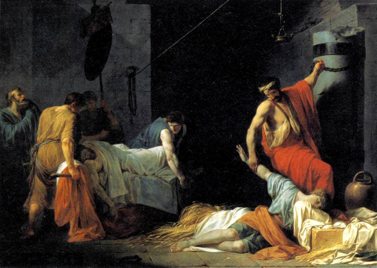 The Funeral of Miltiades, vintage artwork by Pierre Peyron, 12x8" (A4) Poster