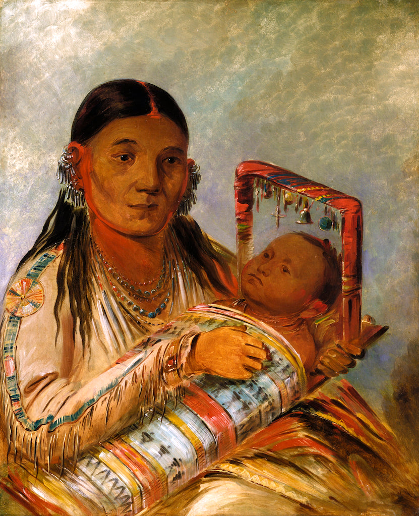 Chee-ah-ká-tchee, Wife of Nót-to-way, vintage artwork by George Catlin, A3 (16x12") Poster Print