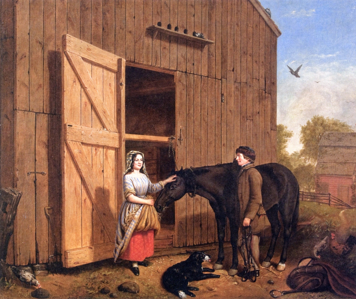 The Rustic Chat, vintage artwork by Jerome Thompson, A3 (16x12") Poster Print