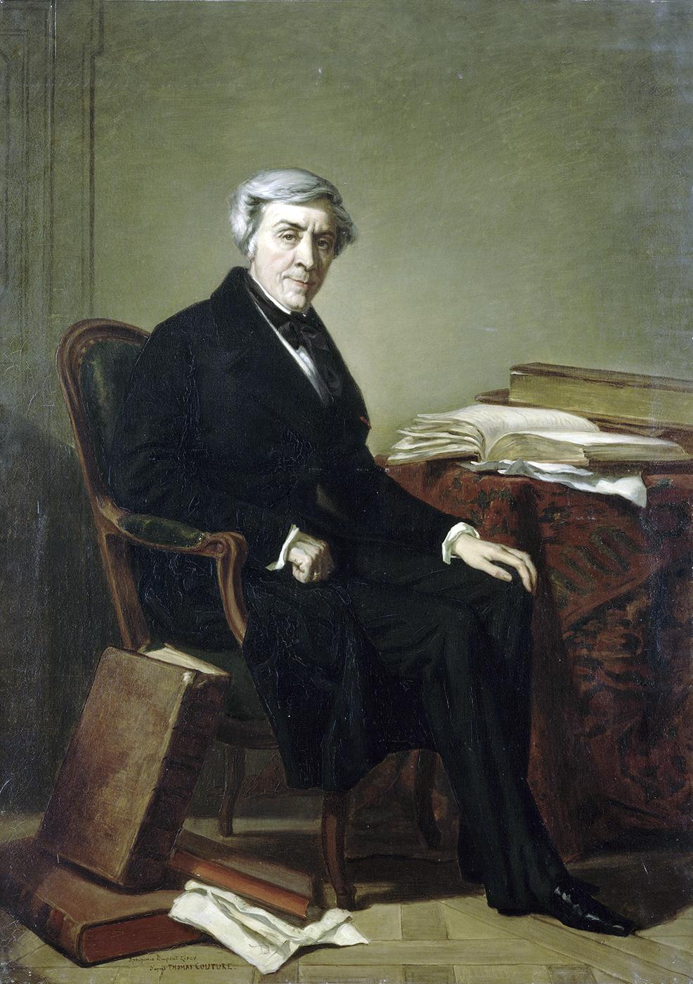 Portrait of Jules Michelet, vintage artwork by Thomas Couture, A3 (16x12") Poster Print